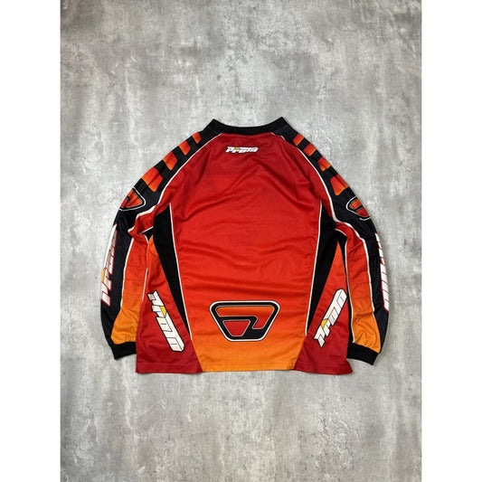 Vintage Proto Gradient Spellout Graphic Long Sleeve Motocross Jersey Size Large