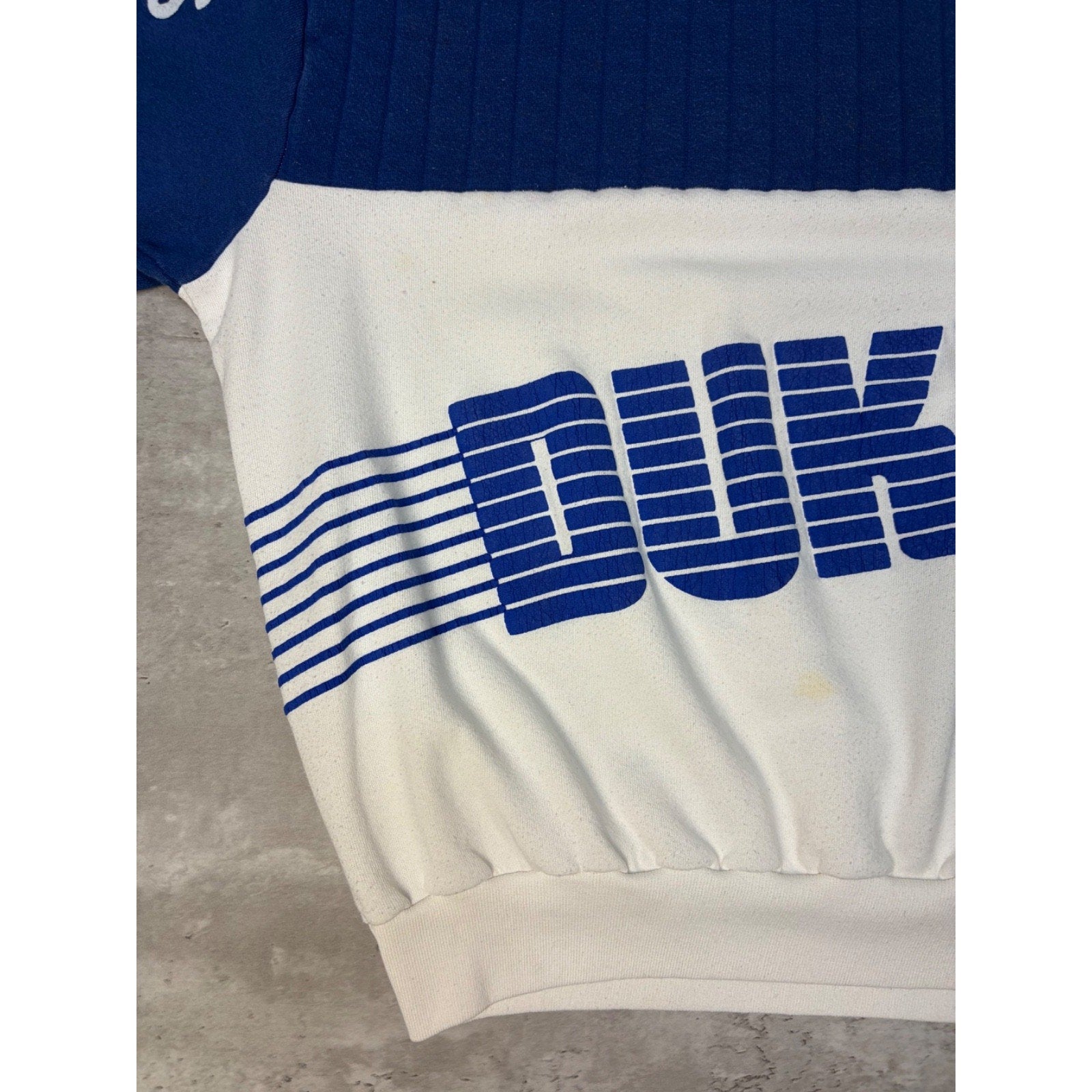 Vintage 80s Duke Blue Devils NCAA Puff Print Spellout Sweatshirt Size Large