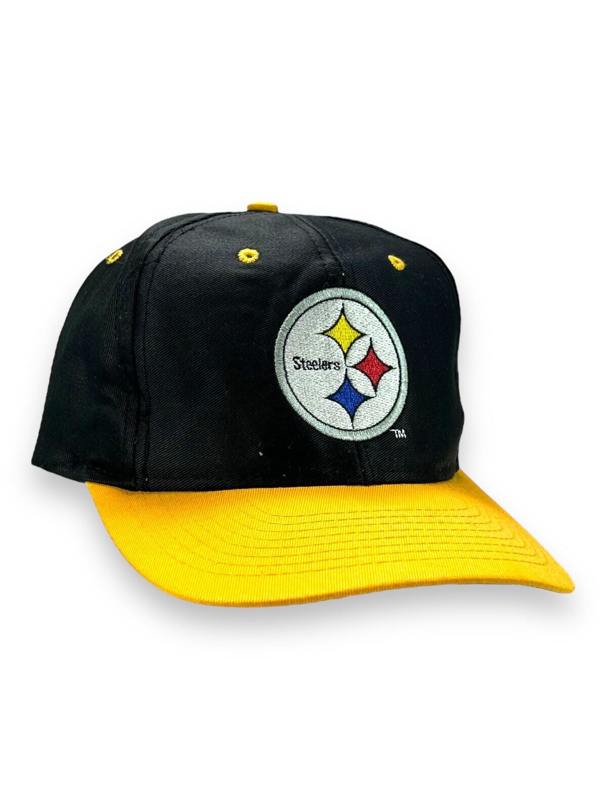 Vintage 90s Pittsburgh Steelers NFL Embroidered Logo 7 Snapback Hat OSFA