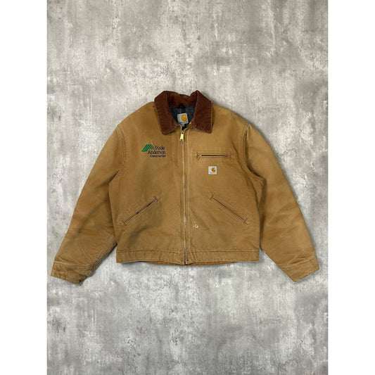 Vintage Carhartt Blanket Lined Canvas Workwear Detroit Jacket Size Large USA