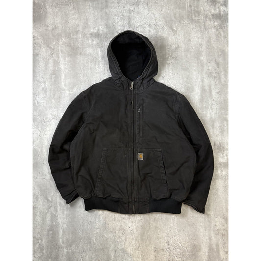 Vintage Carhartt Insulated Canvas Workwear Hooded Active Jacket Size XL