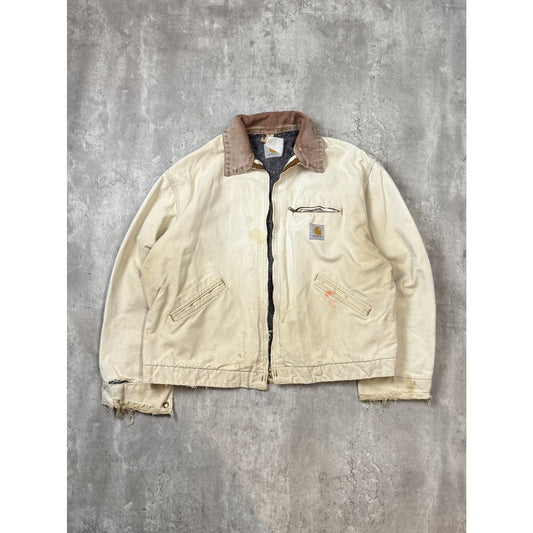 Vintage 90s Carhartt Blanket Lined Canvas Workwear Detroit Jacket Size Large