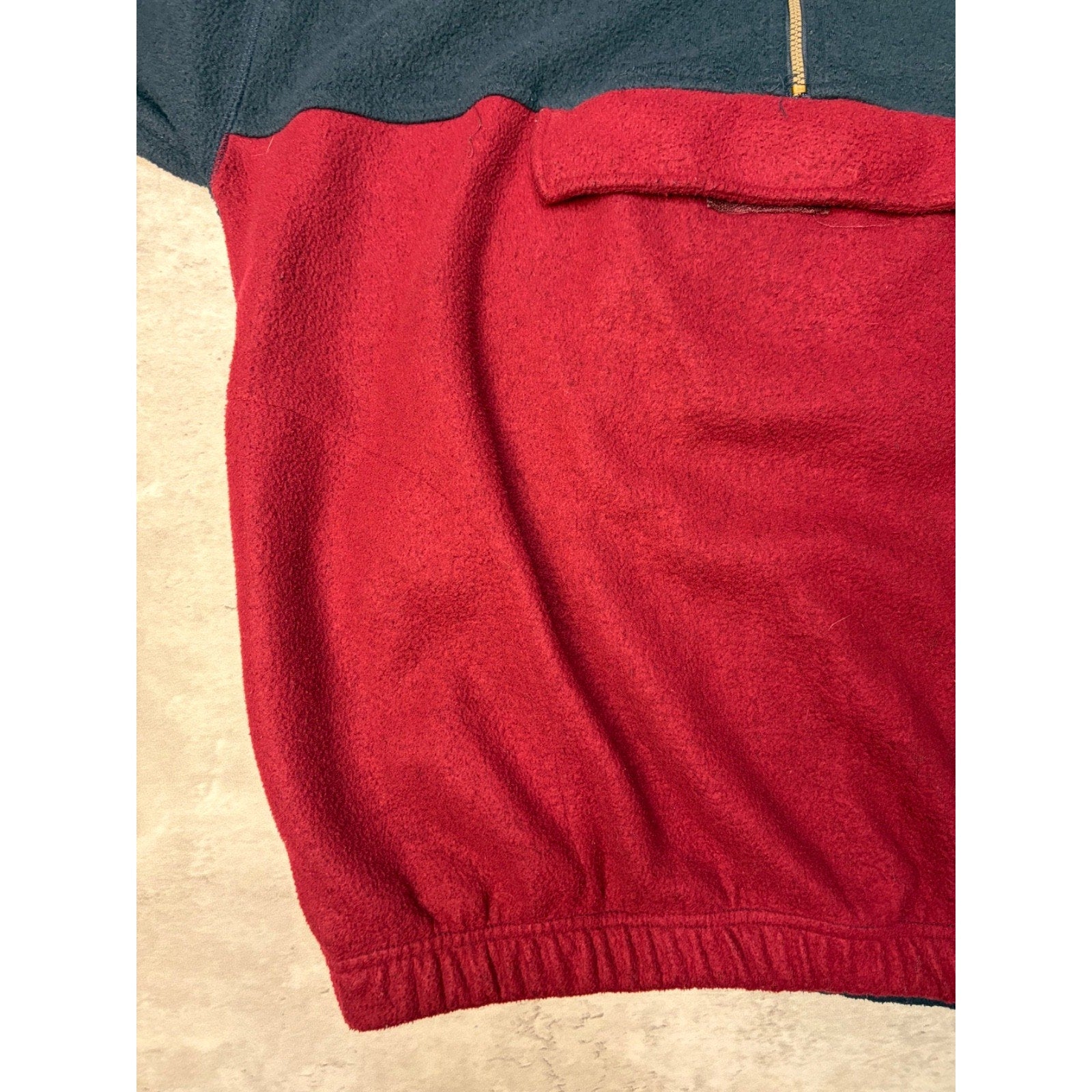 Vintage Bugle Boy Company Two Tone 1/2 Zip Fleece Sweatshirt Size Large