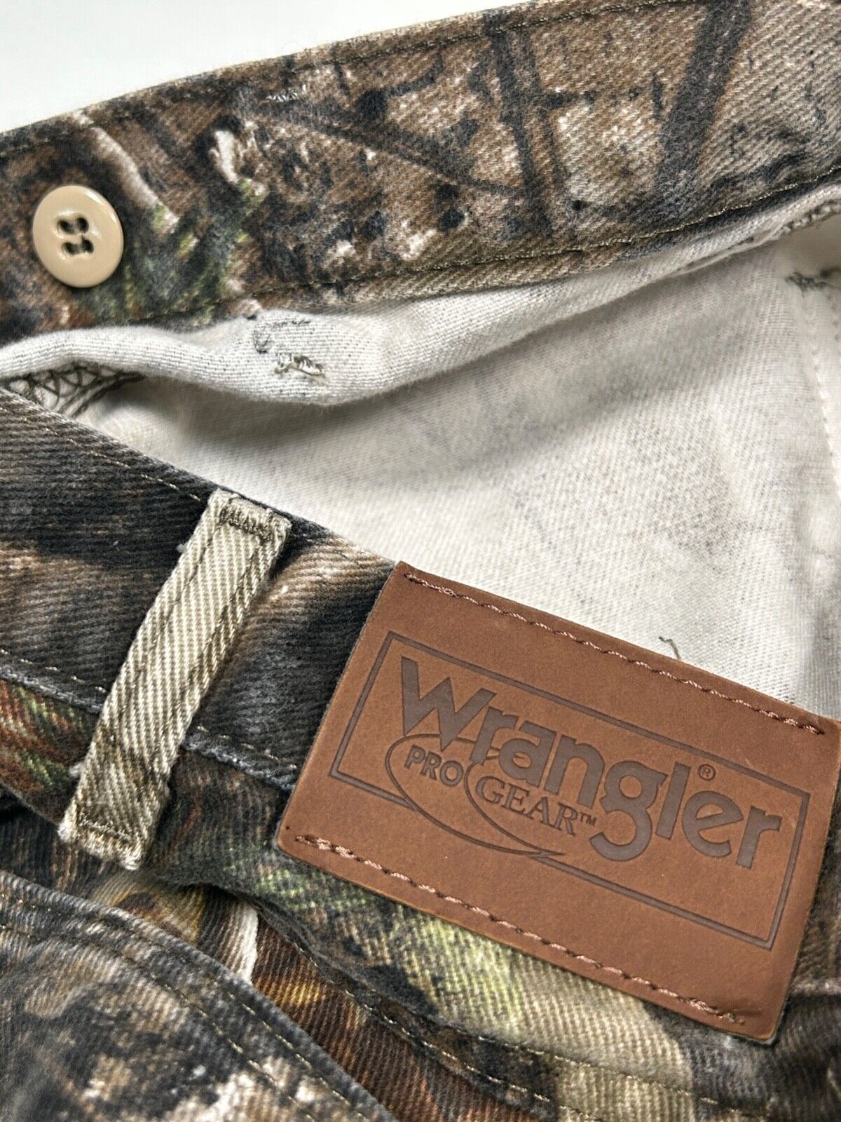 Vintage Wrangler Pro Gear Realtree Camo Double Knee Hunting Pants Size 40W