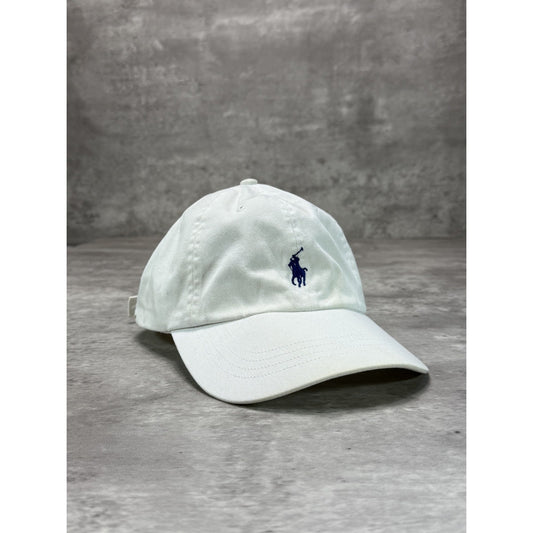 Vintage Polo Ralph Lauren Embroidered Pony Strapback Hat OSFA White