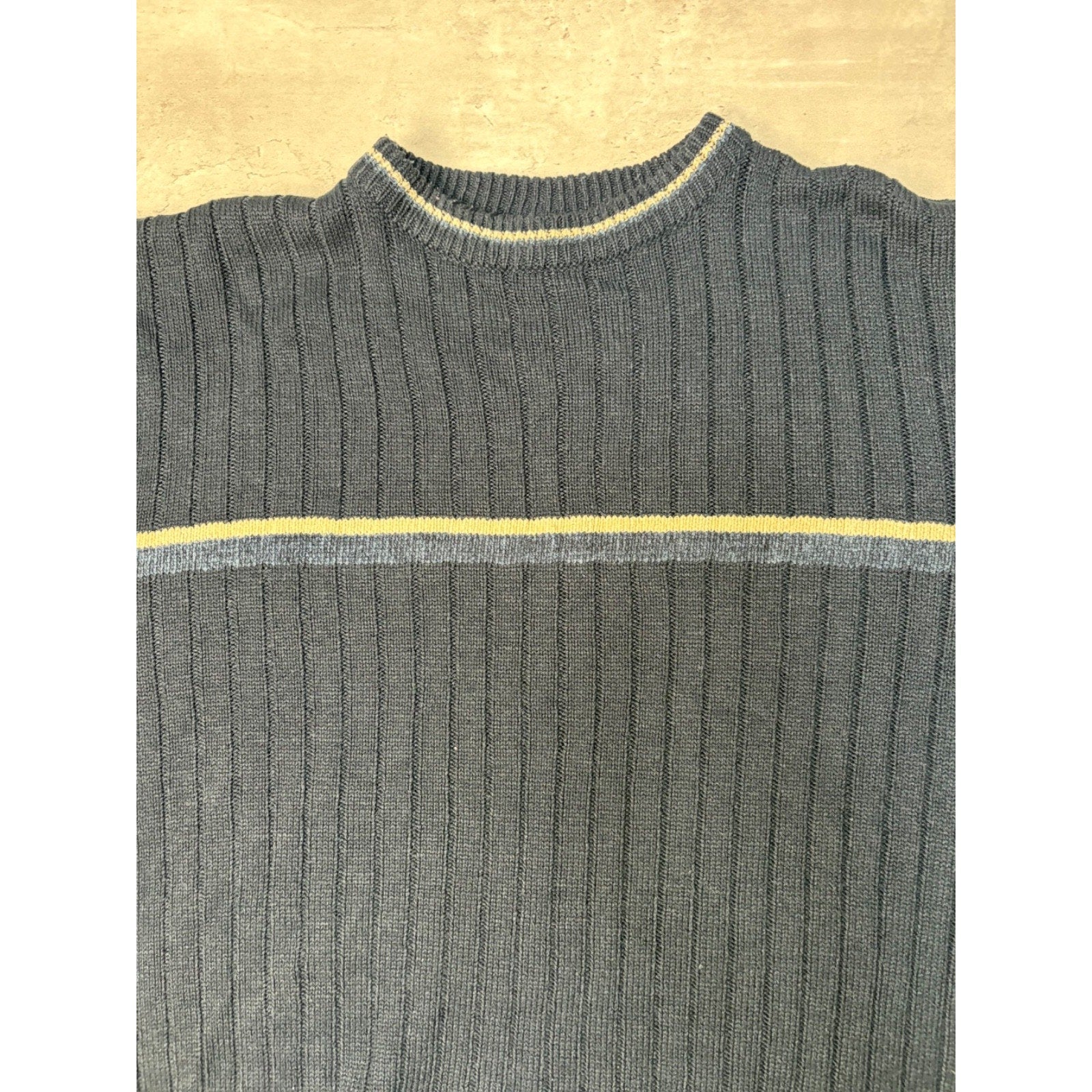 Vintage Canda Striped Ribbed Pullover Knit Sweater Size Large