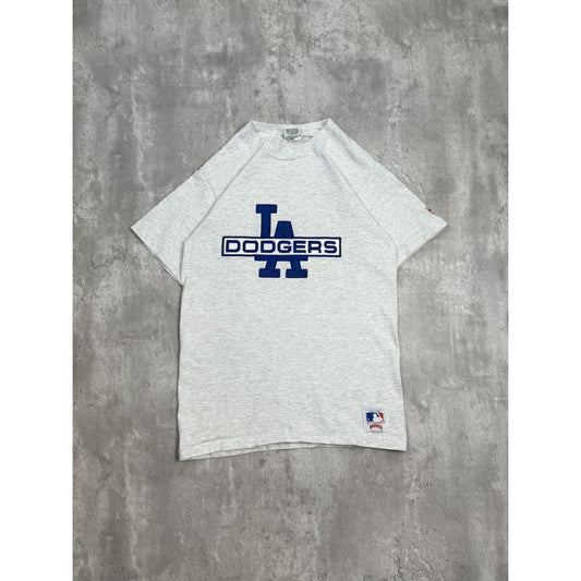 Vintage 90s Los Angeles Dodgers MLB Embroidered Spellout T-Shirt Size Medium
