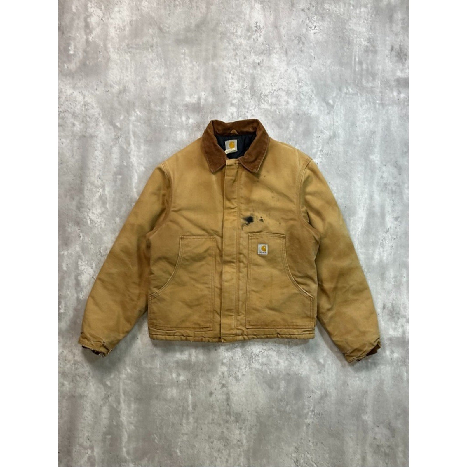 Vintage Carhartt Insulated Canvas Workwear Cropped Arctic Jacket Size Large