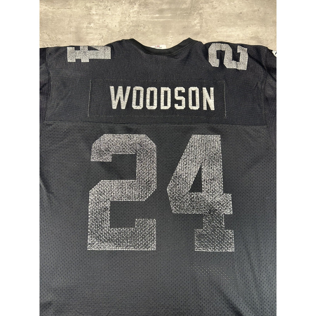 Vintage 1998 Charles Woodson #24 Oakland Raiders NFL Starter Jersey Size Large