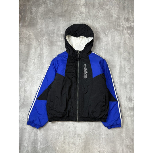 Vintage 90s Adidas Insulated Embroidered Trefoil Full Zip Nylon Jacket Sz Large