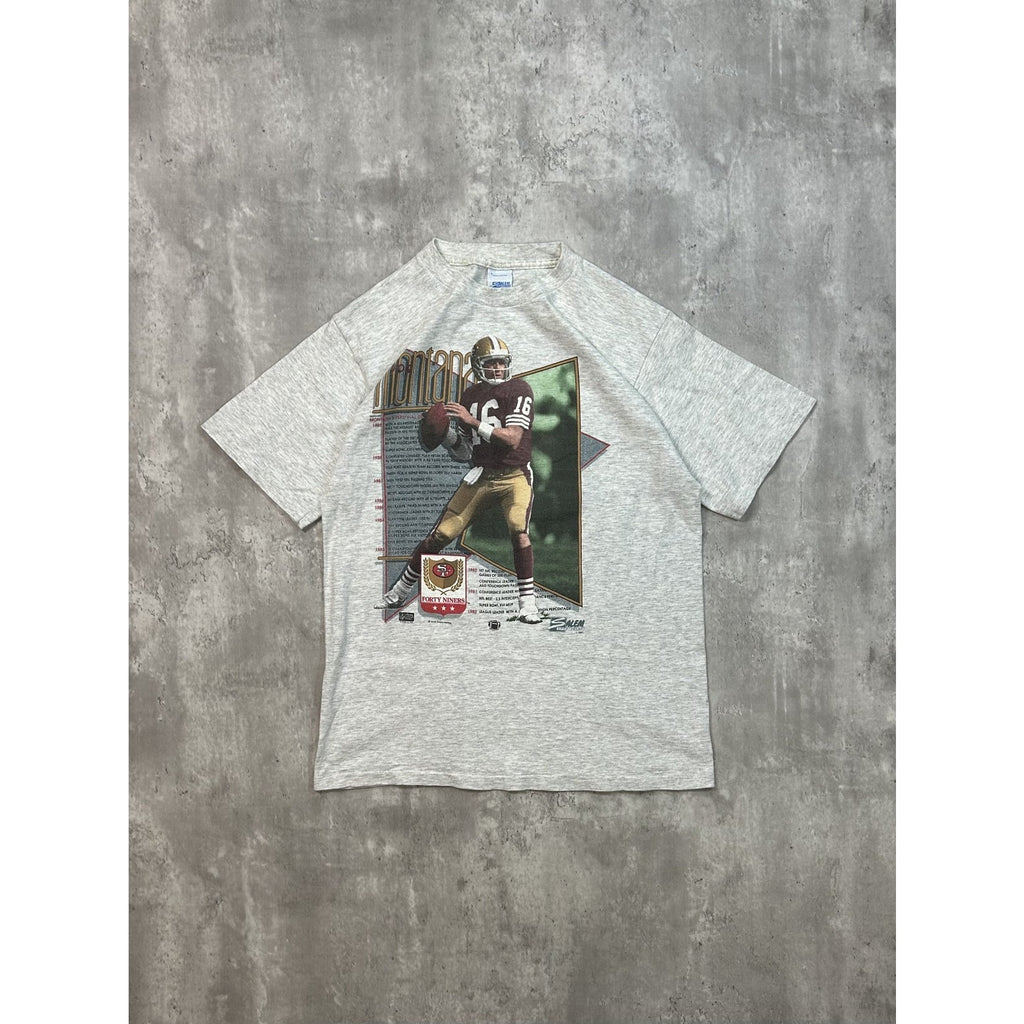 VTG 1987 Joe Montana #16 San Francisco 49ers NFL Player Graphic T-Shirt Sz Large