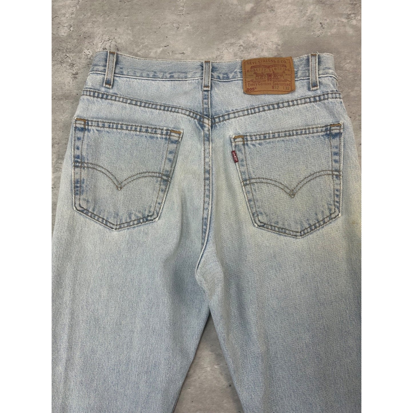 Vintage 90s Levis 505 Straight Leg Red Tab Light Wash Denim Pants Size 31