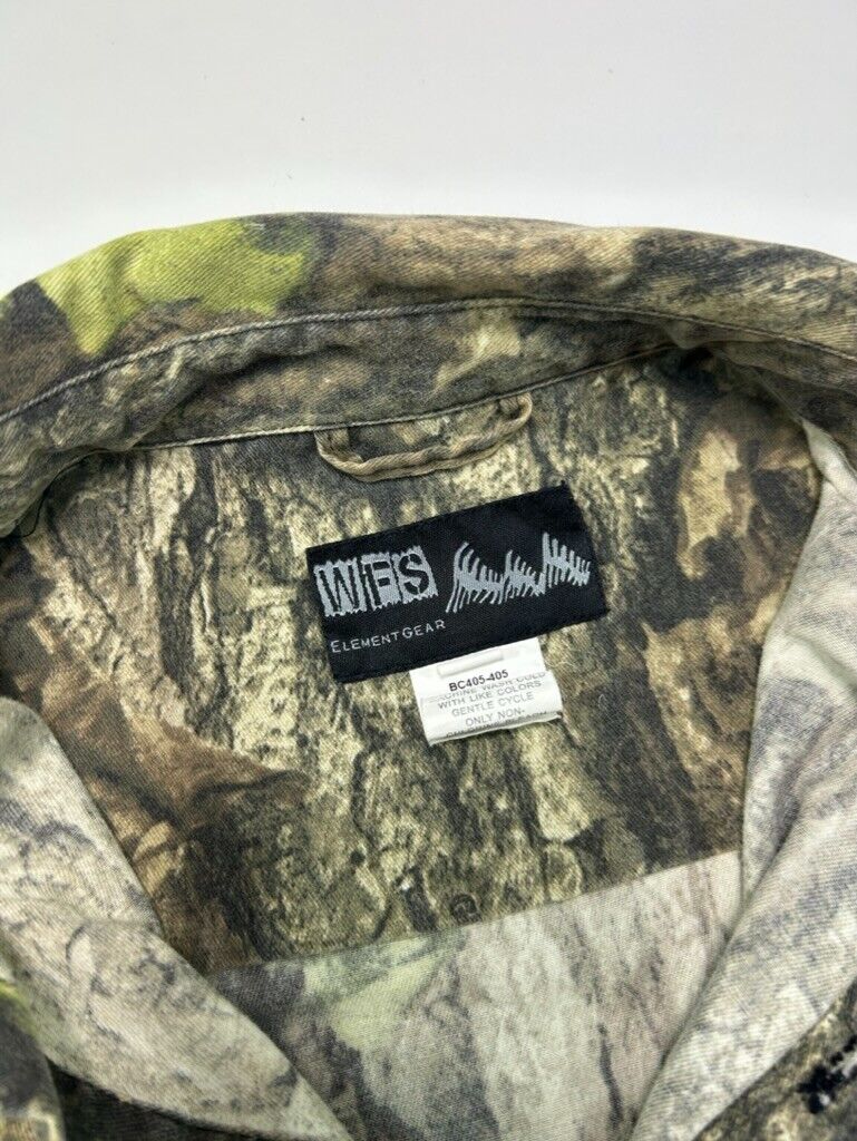 Vintage WFS Ghost Camo Double Pocket Long Sleeve Hunting Button Up Shirt Size XL