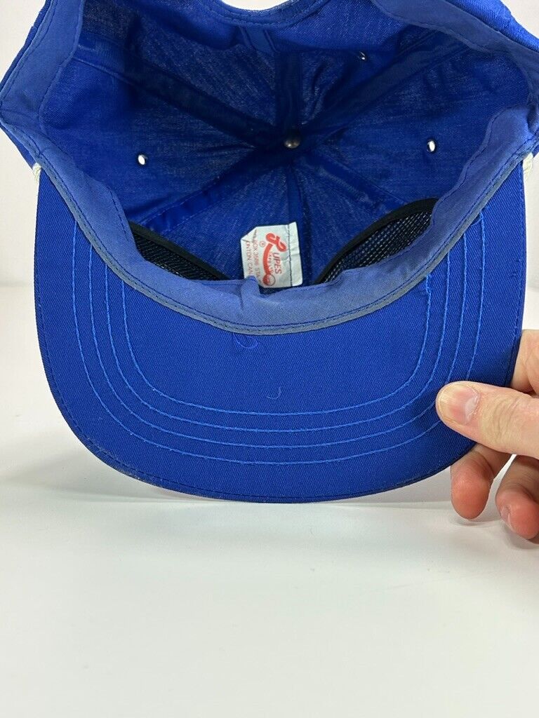 Vintage 80s Labatts Blue Embroidered Beer Promo Snapback Hat OSFA