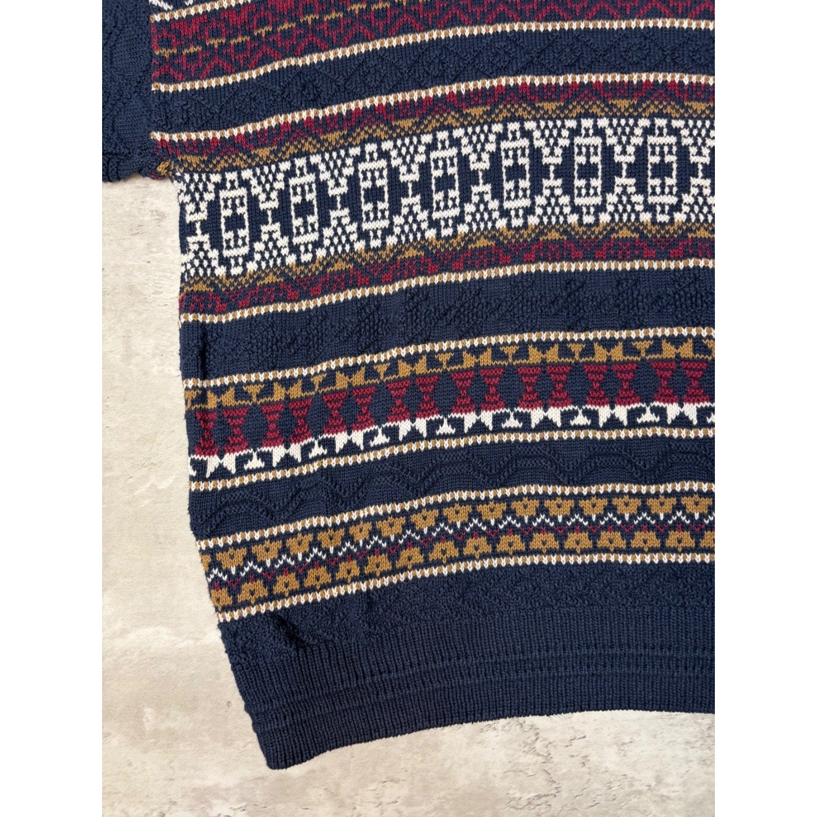 Vintage 90s Jantzen Abstract Pattern Textured Knit Sweater Size Large