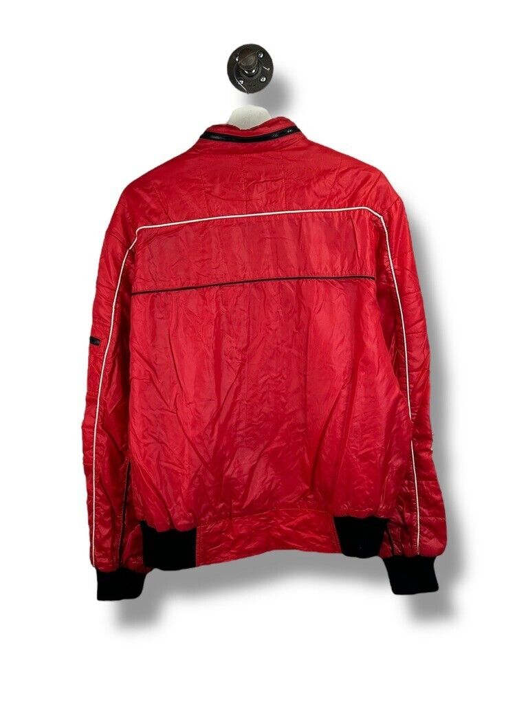 Vintage 1986 Indianapolis 500 Nylon Full Zip Racing Jacket Size Large Red