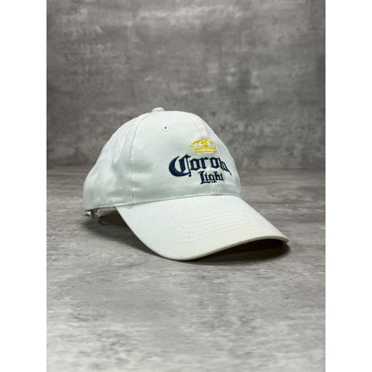Vintage Corona Light Embroidered Spellout Beer Promo Strapback Hat OSFA