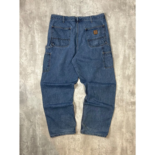 Vintage Carhartt Dark Wash Denim Workwear Carpenter Pants Size 38