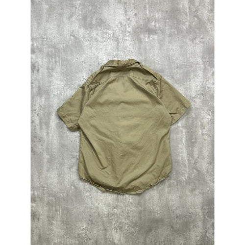 Vintage 1970s US Army Khaki Short Sleeve Button Up Shirt Size Medium