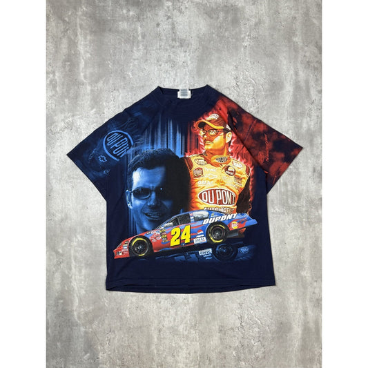 Vintage 2005 Jeff Gordon Dupont Racing Nascar All Over Print T-Shirt Size Large