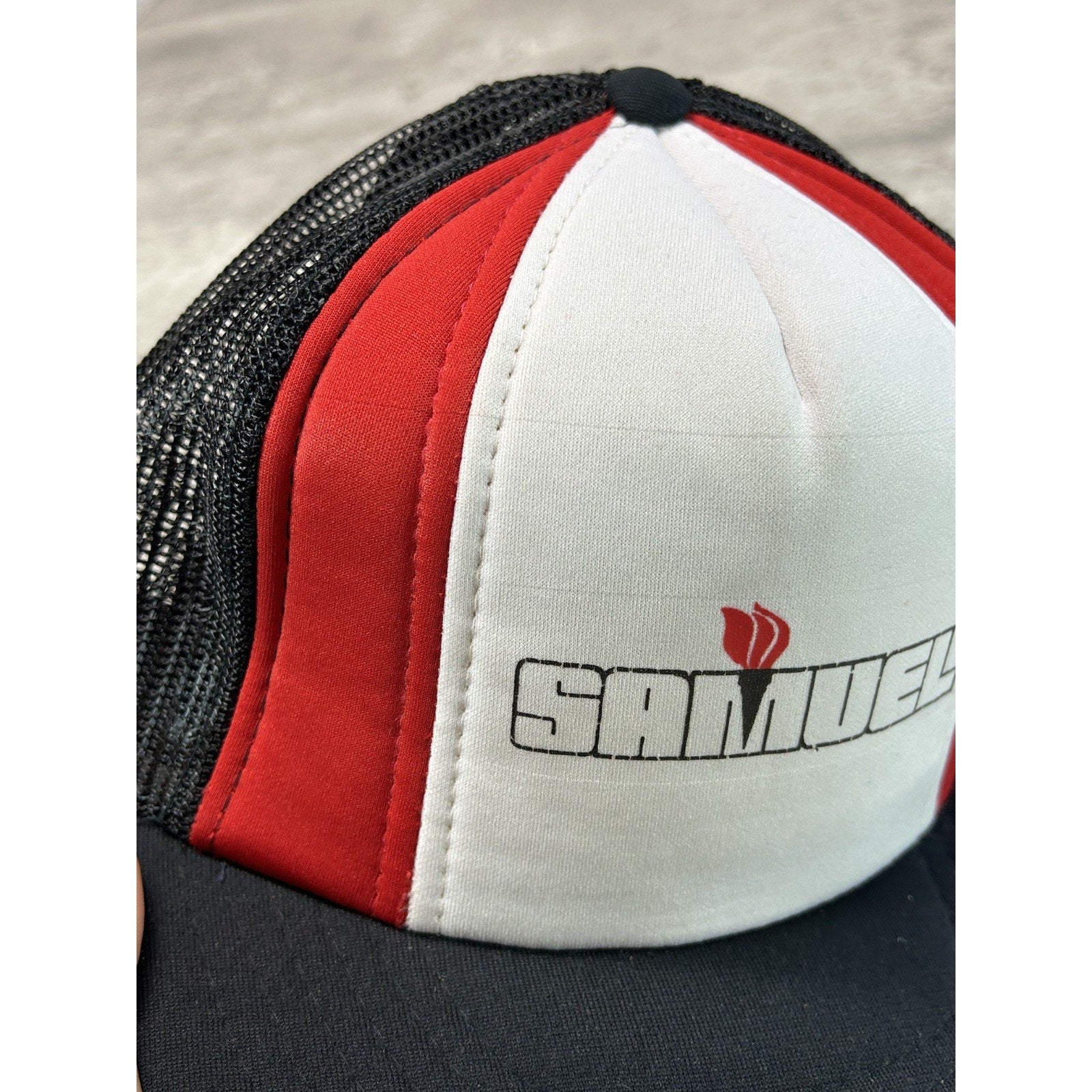 Vintage 80s/90s Samuel Spellout Graphic Trucker Snapback Hat OSFA