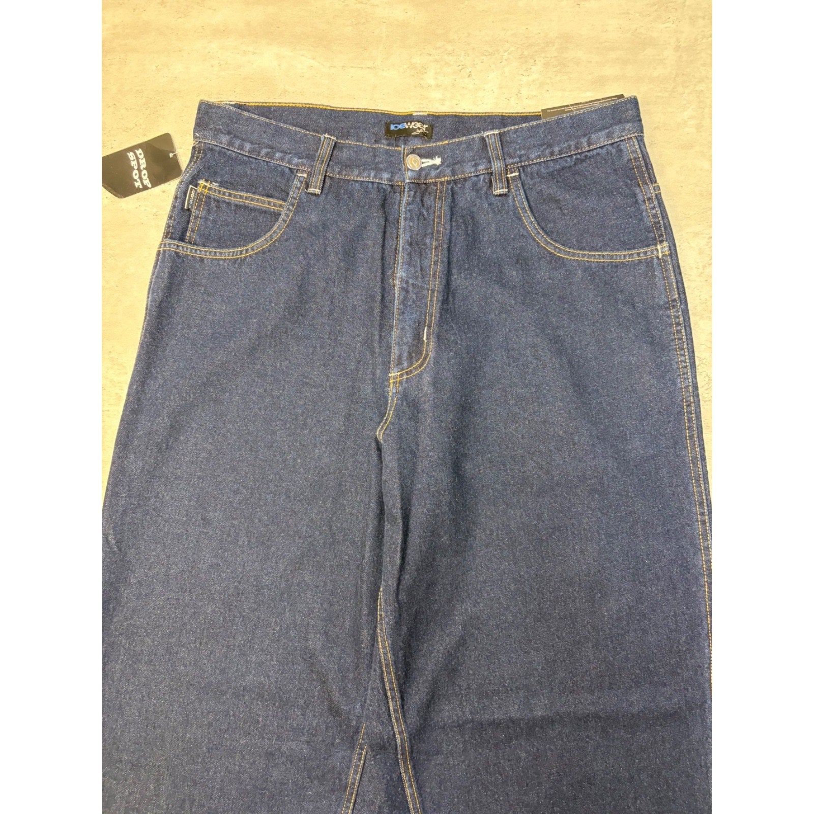 Vintage Y2K Icewear Contrast Stitched Dark Wash Denim Pants Size 36x34