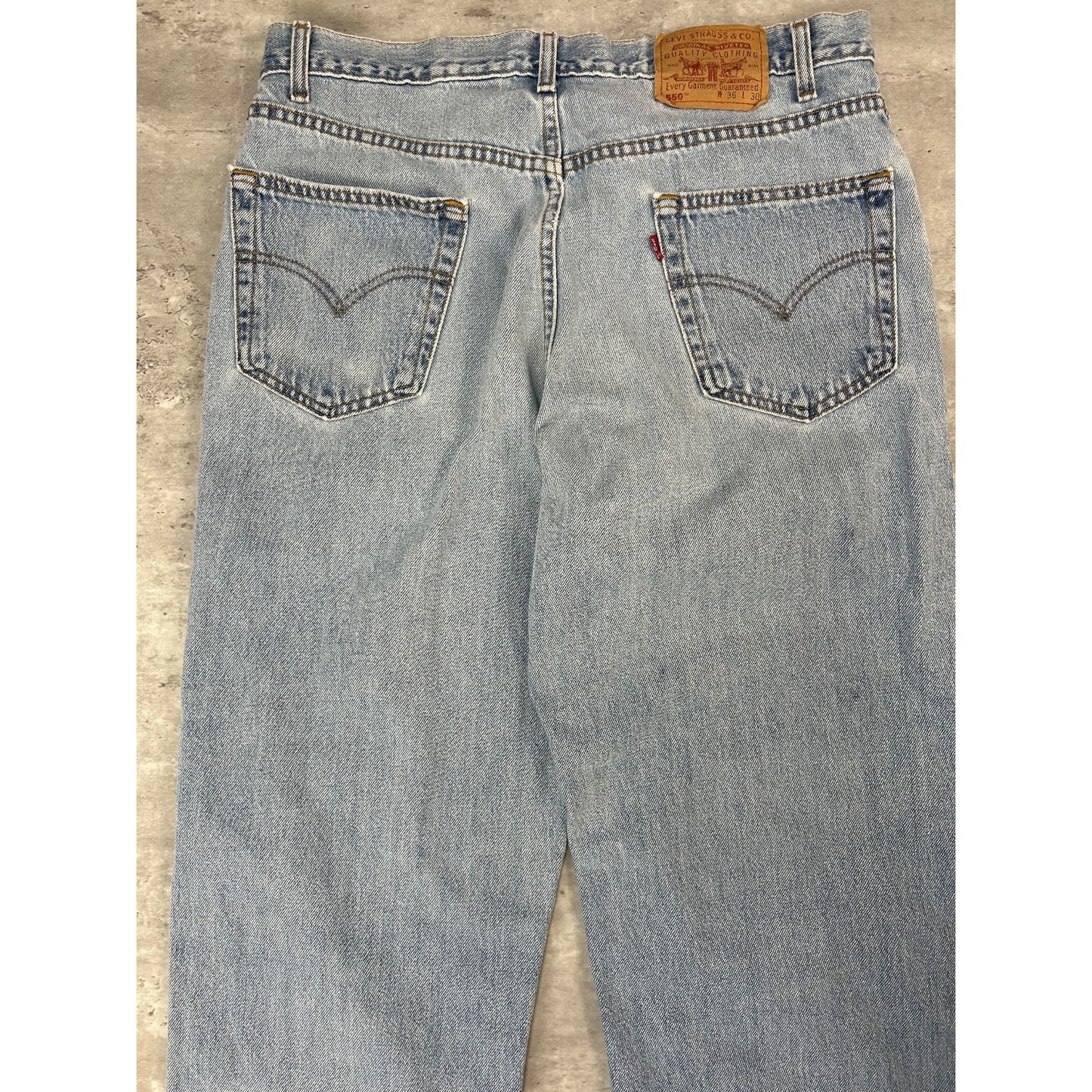 Vintage 90s Levis 550 Red Tab Light Wash Denim Pants Size 35 Blue