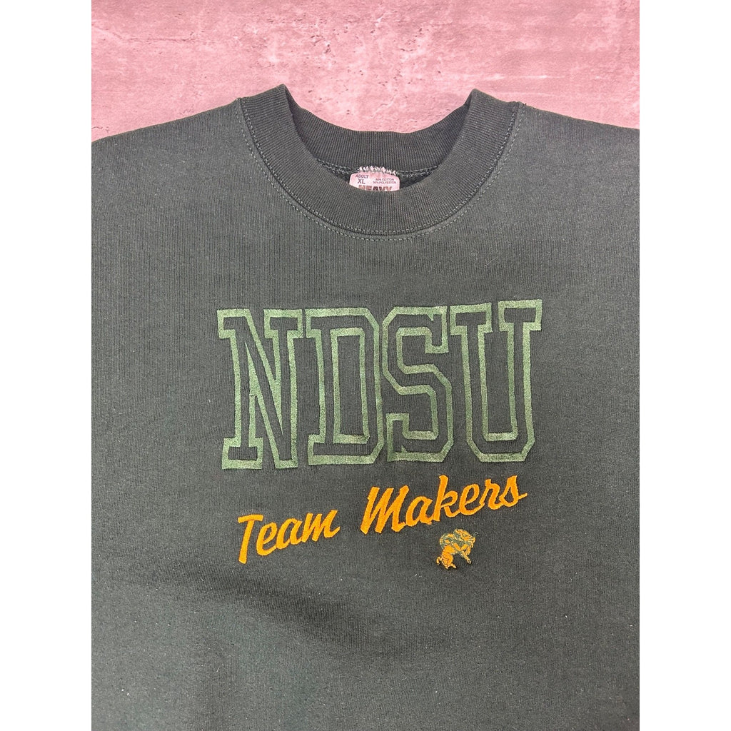 Vintage 90s NDSU Bisons NCAA Embroidered Spellout Collegiate Sweatshirt Size XL