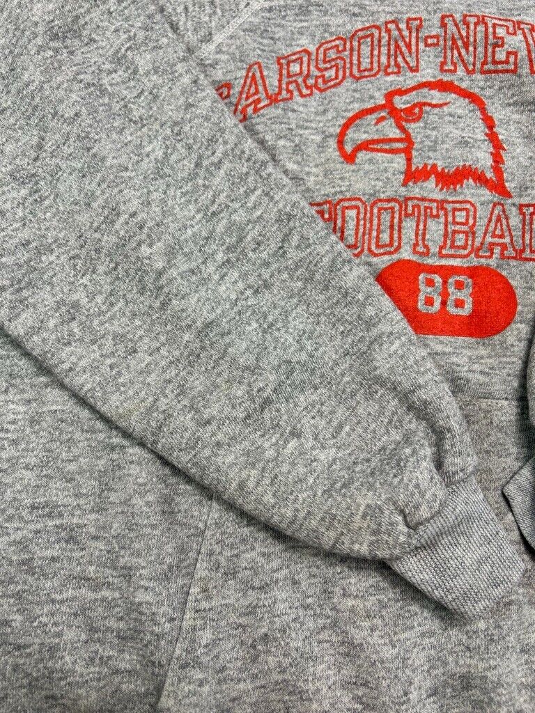 Vintage 80s Carson-Newman NCAA Football Hooded Champion Sweatshirt Size XL Gray