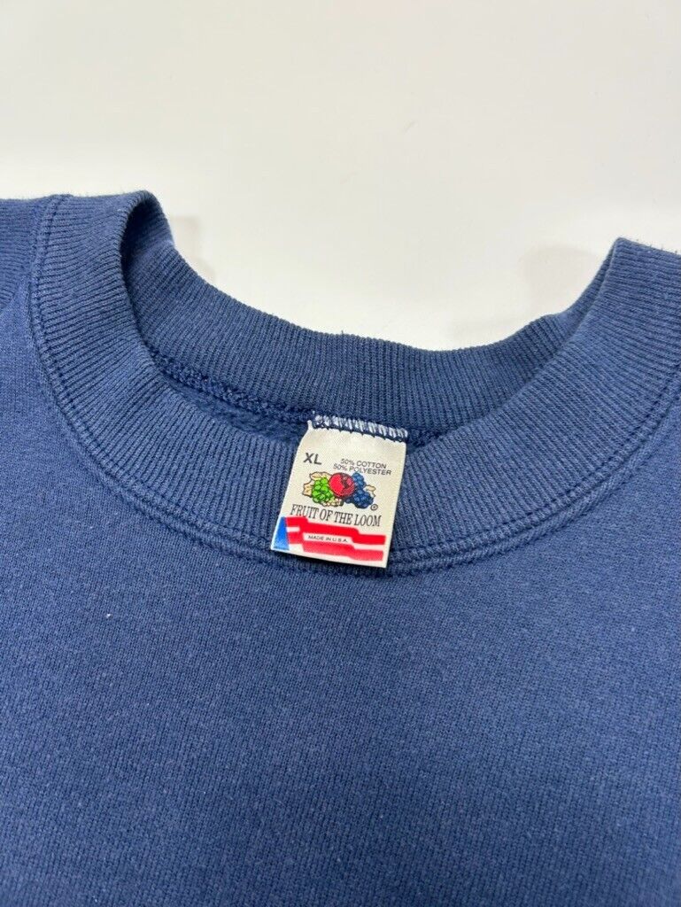 Vintage 90s Dockers By Levis Crest Spellout Crewneck Sweatshirt Size XL Blue