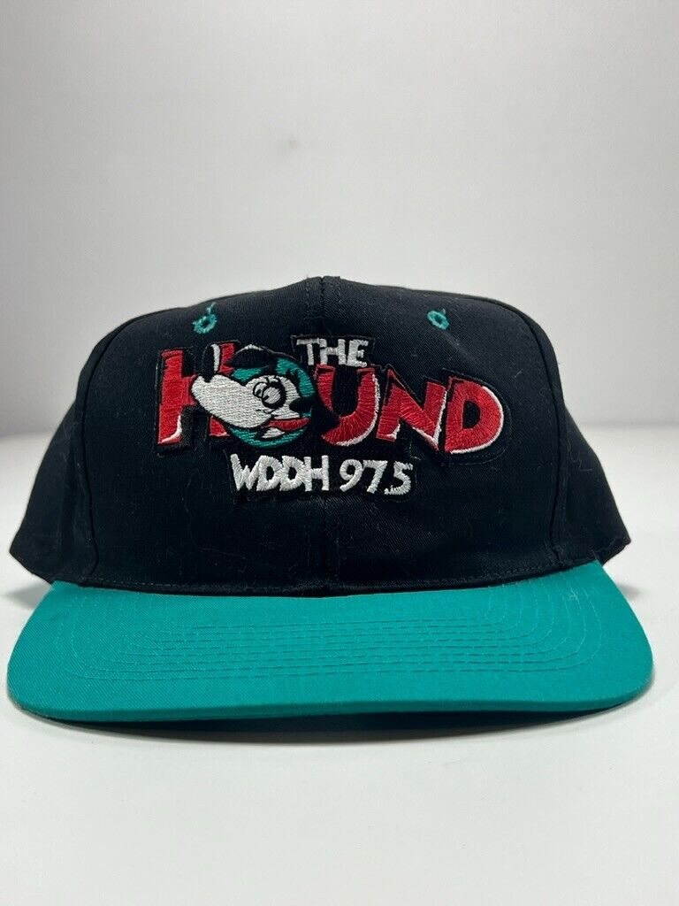 Vintage 90s 97.5 The Hound Embroidered Radio Promo Spellout Snapback Hat OSFA