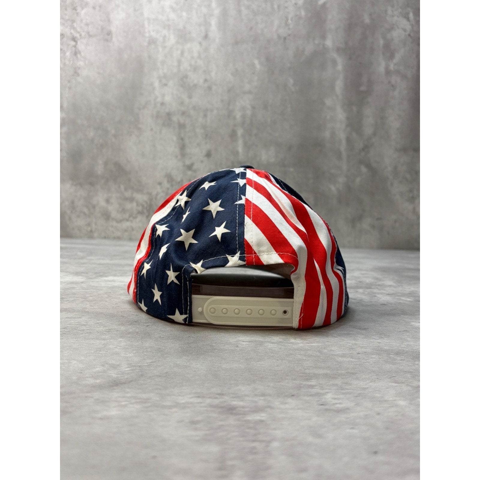 Vintage 90s American Flag All Over Print Graphic Snapback Hat OSFA