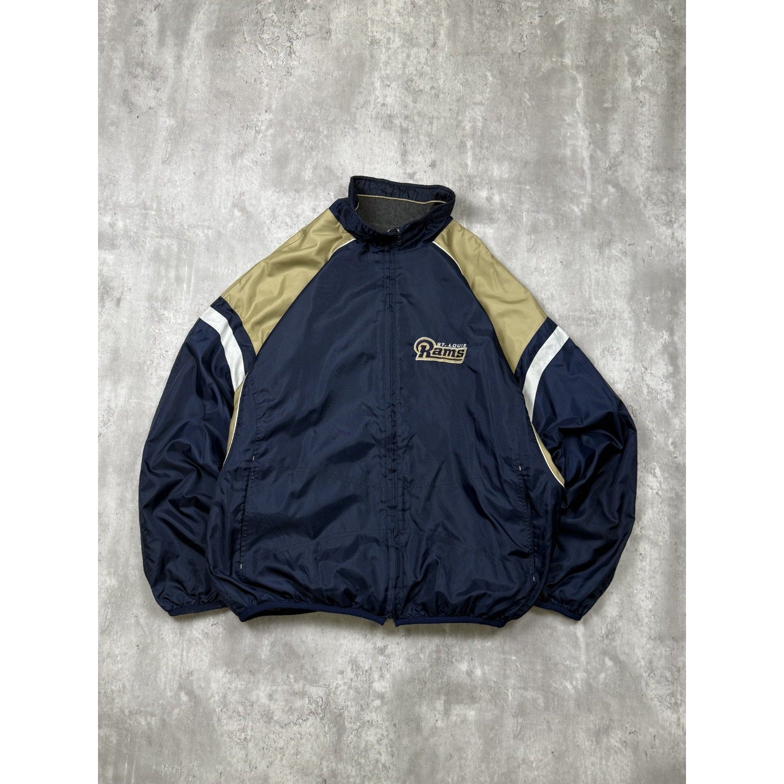 Vintage St Louis Rams NFL Reversible Windbreaker Jacket Size Medium