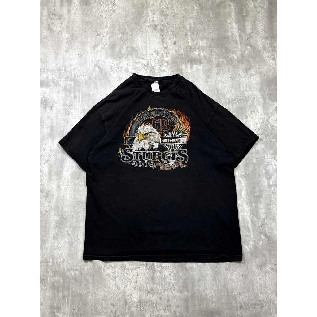 Harley Davidson Sturgie Black Hilly Rally Eagle Graphic T-Shirt Size 2XL