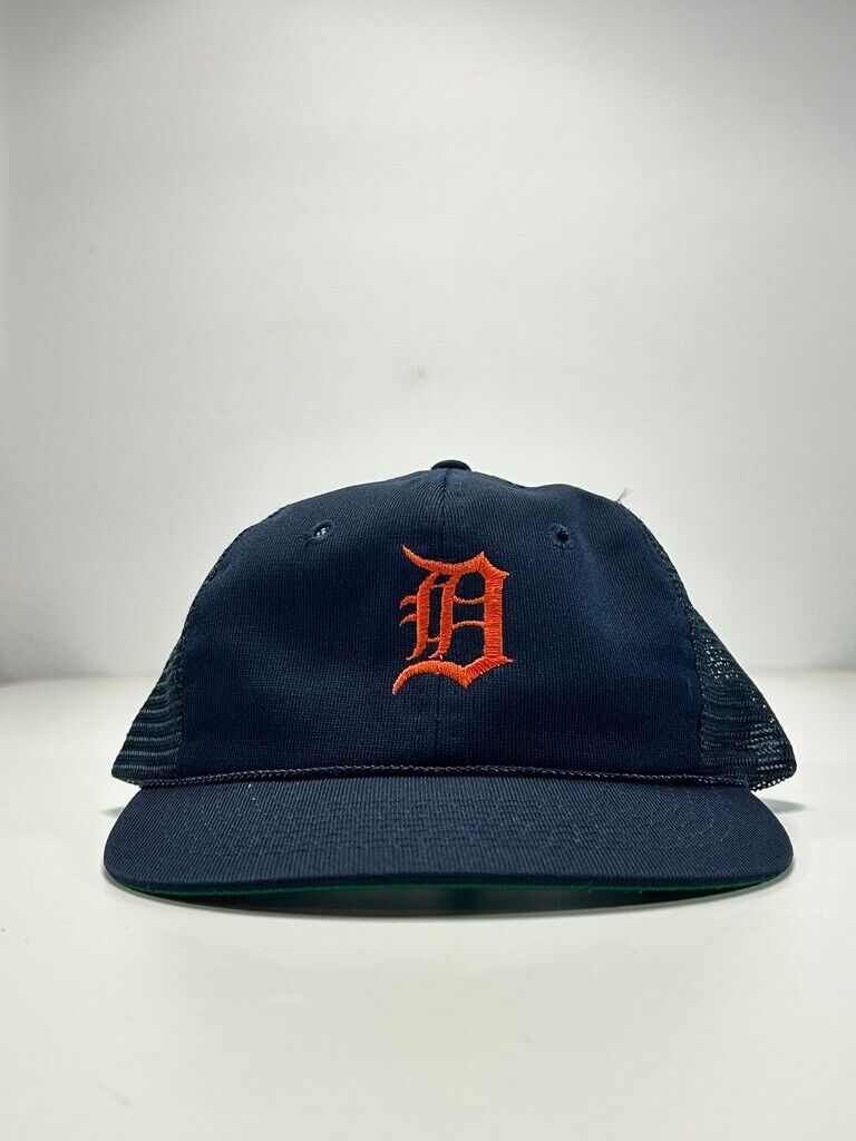 Vintage 80s/90s Detroit Tigers MLB Embroidered Logo Trucker Snapback Hat OSFA