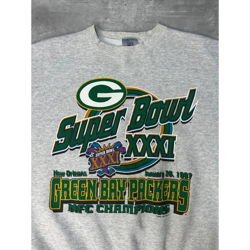 Vintage 1997 Green Bay Packers NFL Super Bowl XXXI Graphic Sweatshirt Size XL