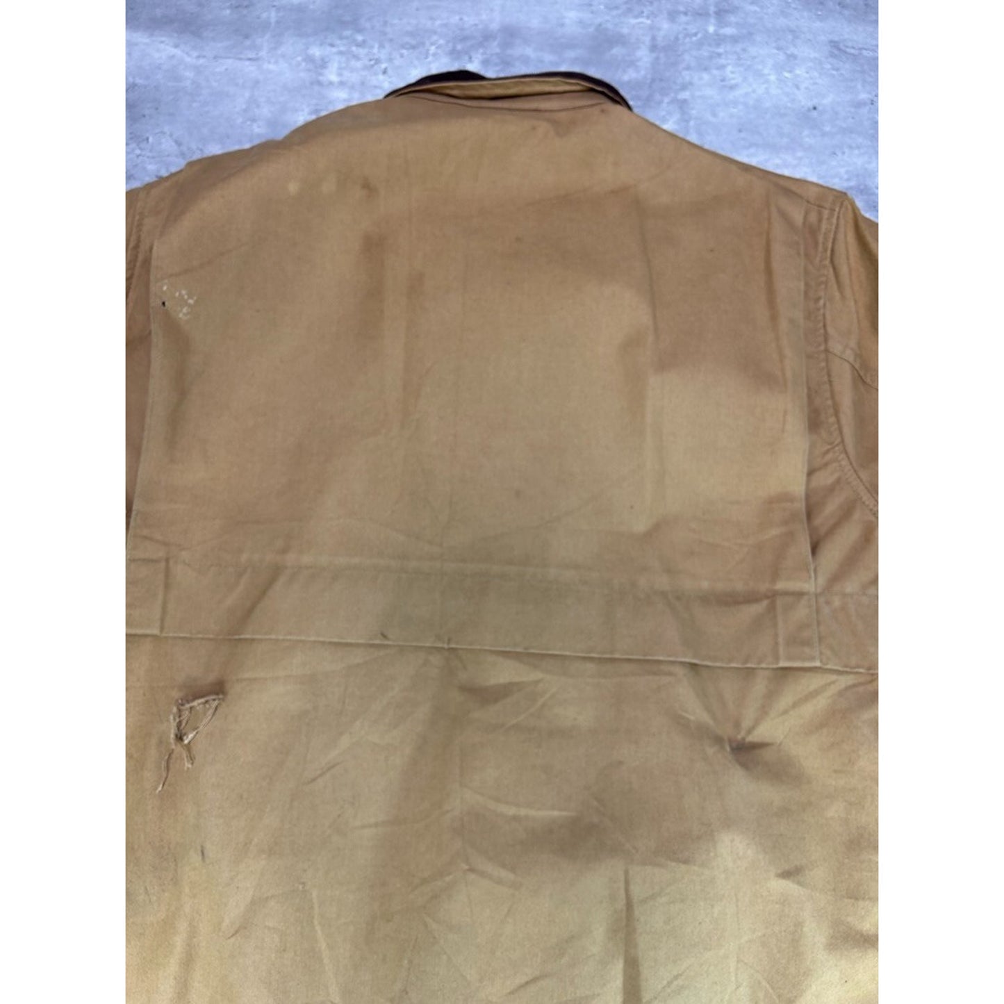 Vintage 1970s Sears Canvas Three Pocket Hunting Jacket Size XL Beige
