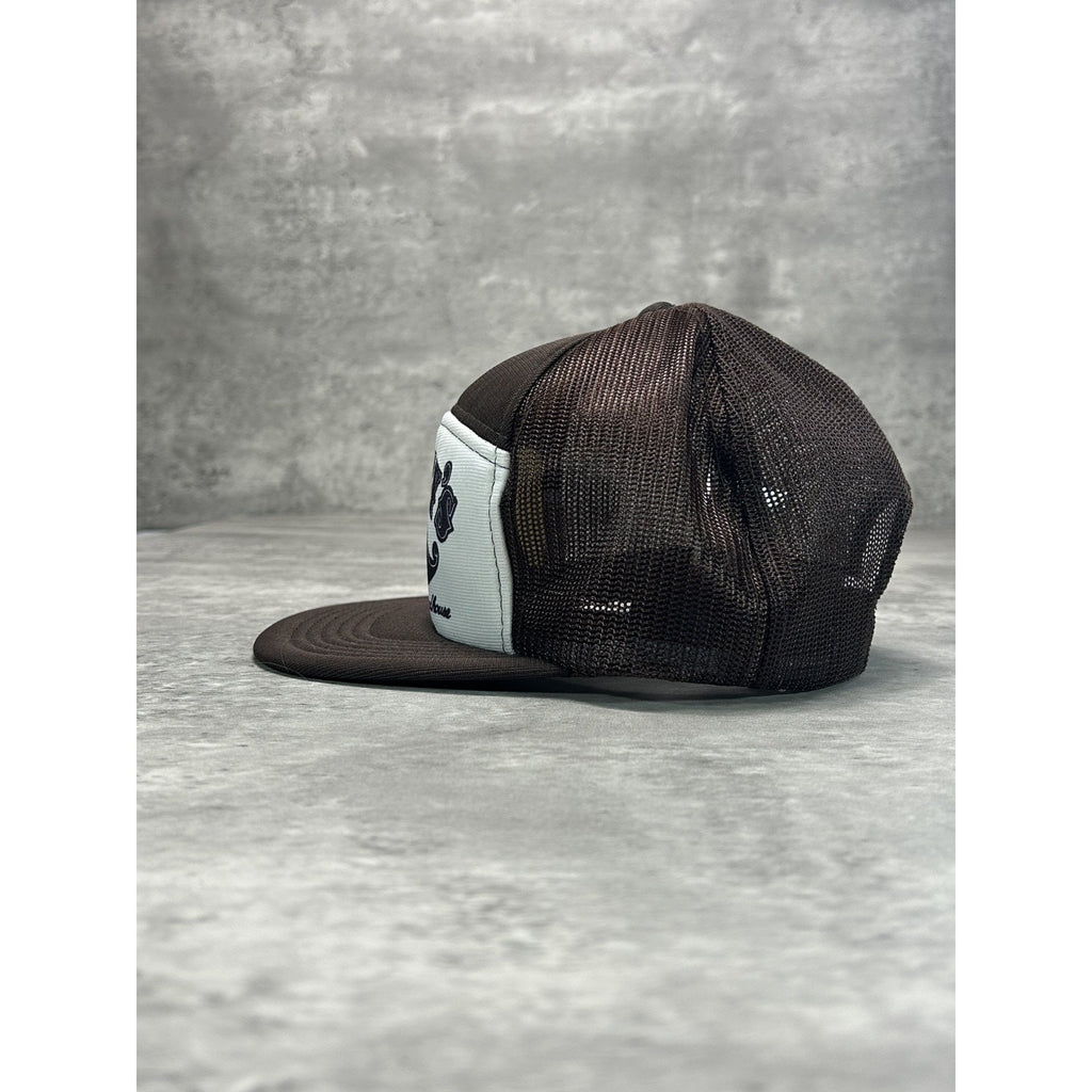 Vintage 90s Caseys Graphic Spellout Moustache Trucker Snapback Hat OSFA