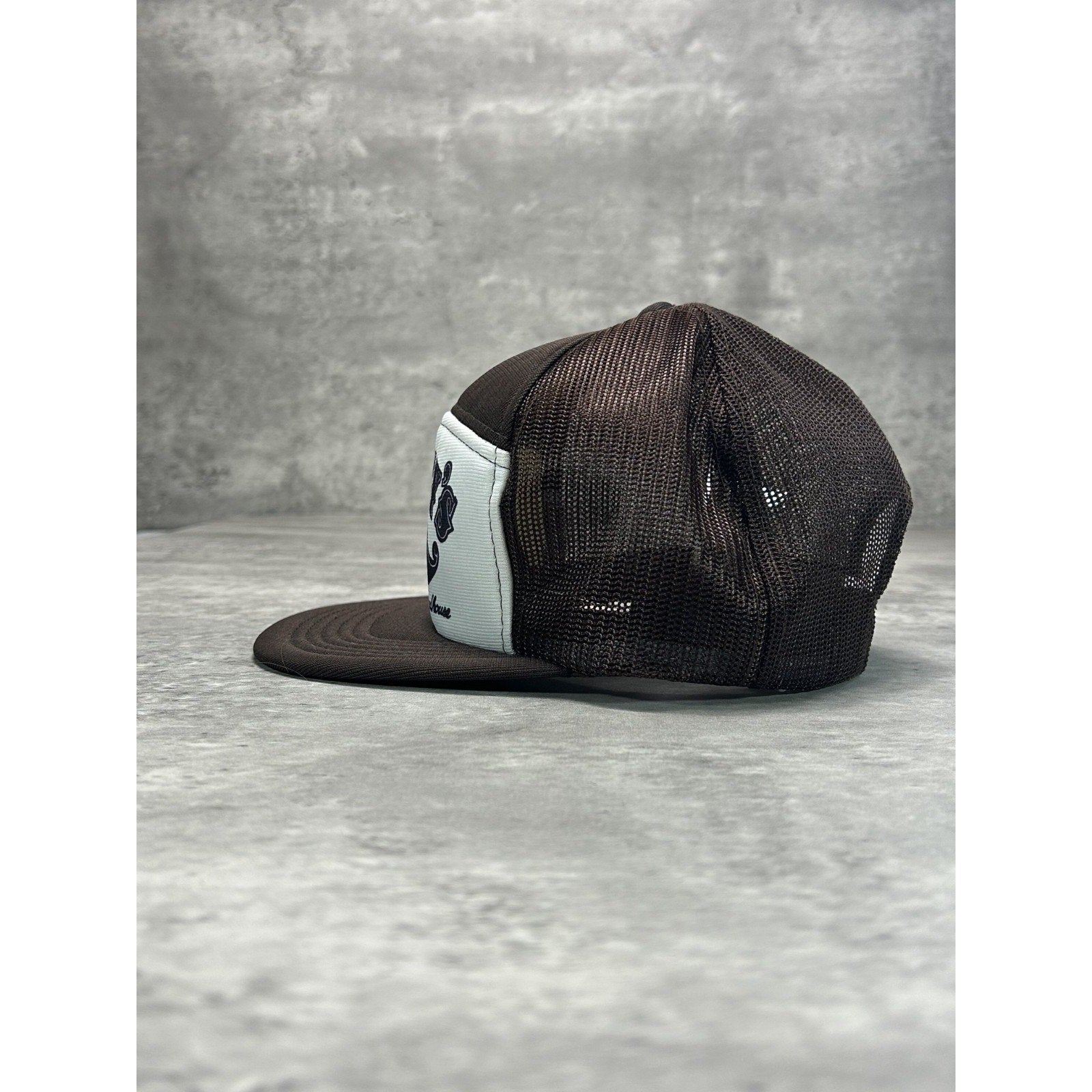 Vintage 90s Caseys Graphic Spellout Moustache Trucker Snapback Hat OSFA