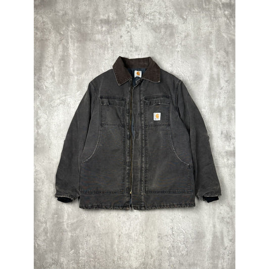 Vintage Carhartt Quilted Lined Canvas Workwear Arctic Jacket Size XL Black