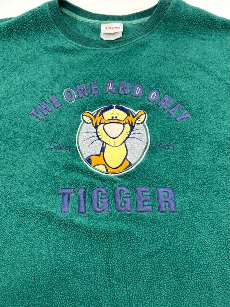 Vintage Disney The One And Only Tigger Embroidered Fleece Sweatshirt Size 2XL