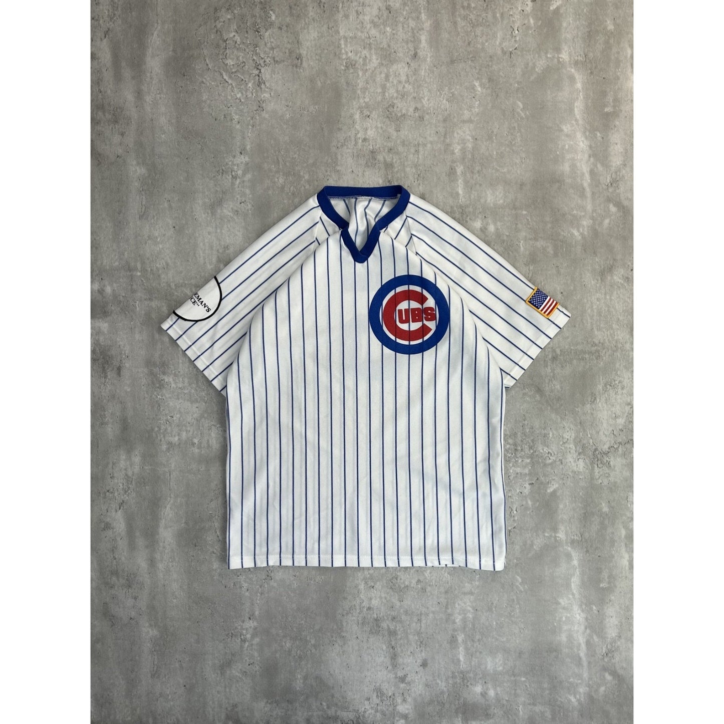 Vintage 90s Chuck Cottier #5 Chicago Cubs MLB Pinstripe Baseball Jersey Sz Large