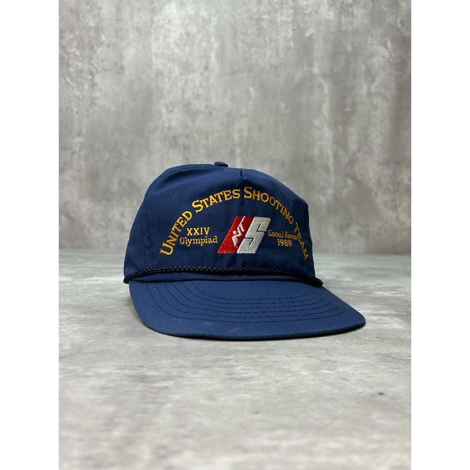 Vintage 90s United States Shooting Team Embroidered Olympics Snapback Hat OSFA