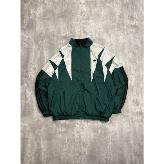 Vintage 90s Adidas Embroidered Trefoil Two Tone Windbreaker Jacket Size XL
