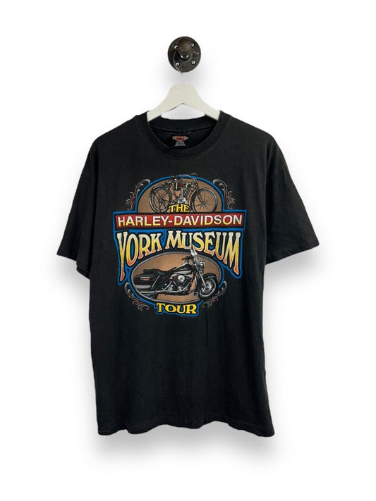 Vintage 1994 Harley Davidson York Museum Tour Graphic T-Shirt Size Large