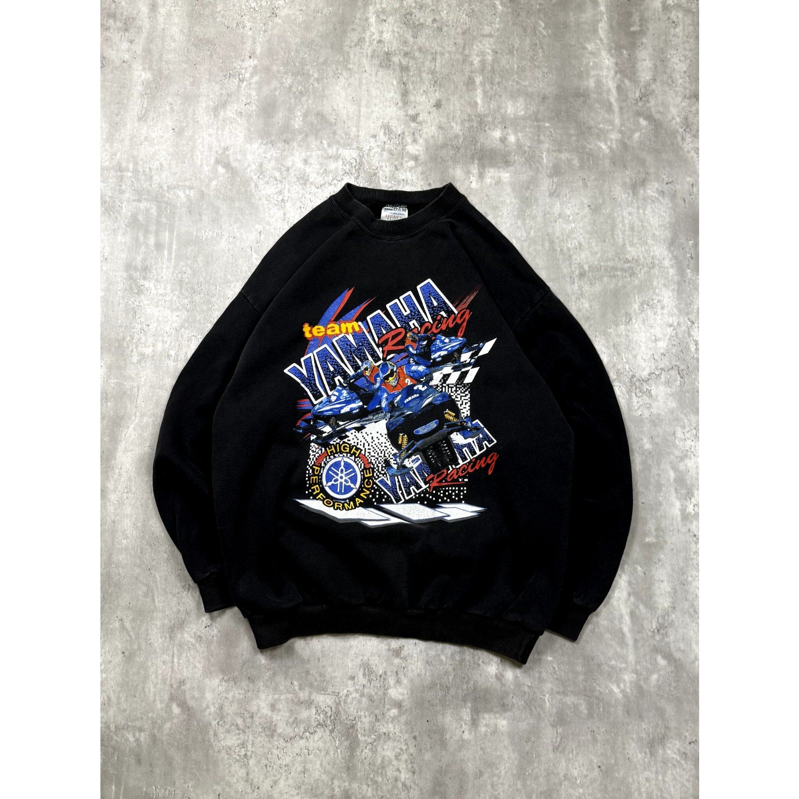 Vintage 90s Team Yamaha Racing Snowmobile Graphic Sweatshirt Size Large