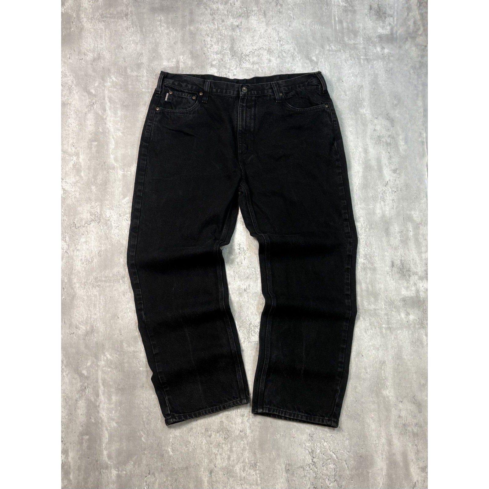 Vintage Carhartt Relaxed Fit Black Denim Workwear Pants Size 40