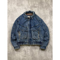 Vintage Todays News Medium Wash Denim Insulated Bomber Jacket Size Medium