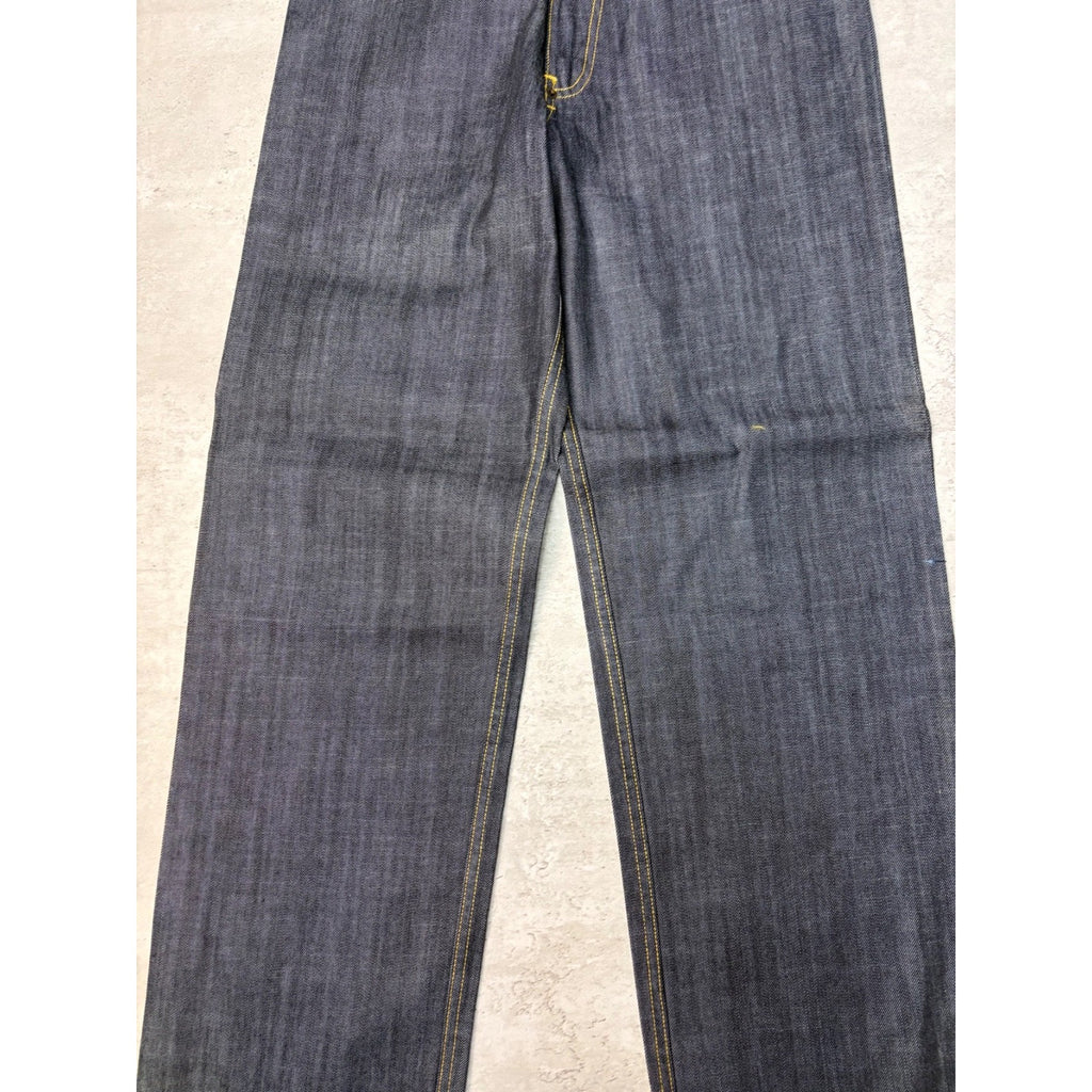 Vintage Y2K Womens Johnny Blaze Embroidered Crest Dark Wash Denim Pants