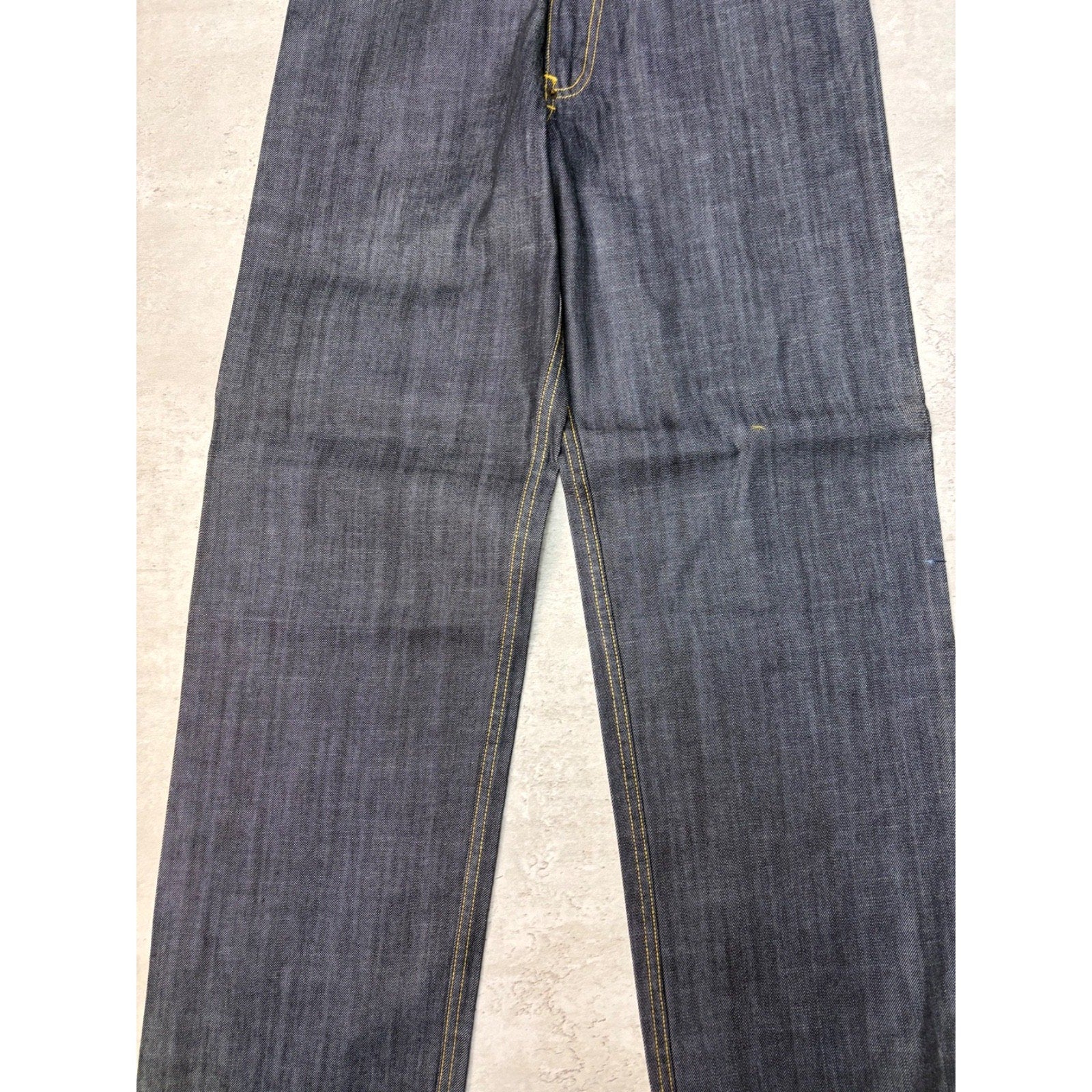 Vintage Y2K Womens Johnny Blaze Embroidered Crest Dark Wash Denim Pants